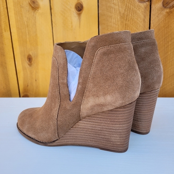 LUCKY BRAND SUEDE ANKLE WEDGE BOOTIES SZ 10 - Picture 7 of 16